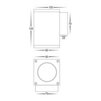Quadru Square Black TRI Colour Fixed Down LED Wall Light