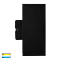 Quadru Square Black TRI Colour Up & Down LED Wall Light