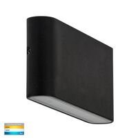 Lisse Black Fixed Down TRI Colour LED Wall Light