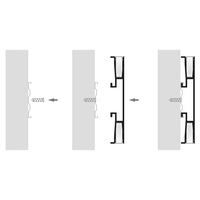 Black Side Mounted Up & Down Aluminium Profile