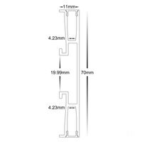 Black Side Mounted Up & Down Aluminium Profile