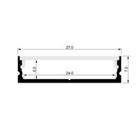 Shallow Square Aluminium Profile 2m Length