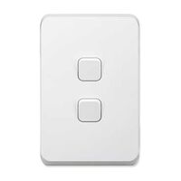 Clipsal Iconic, Switch Plate Skin, 2 Gang, Horizontal/Vertical Mount, Clip-On - Extra Vivid White