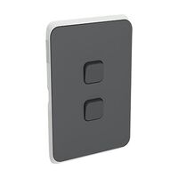 Clipsal Iconic, Switch Plate Skin, 2 Gang, Horizontal/Vertical Mount, Clip-On - Anthracite