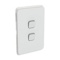 Clipsal Iconic, Switch Plate Skin, 2 Gang, Horizontal/Vertical Mount, Clip-On - Cool Grey