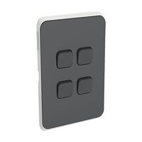 Clipsal Iconic, Switch Plate Skin, 4 Gang, Horizontal/Vertical Mount - Anthracite