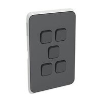 Clipsal Iconic, Switch Plate Skin, 5 Gang, Horizontal/Vertical Mount - Anthracite