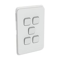 Clipsal Iconic, Switch Plate Skin, 5 Gang, Horizontal/Vertical Mount - Cool Grey