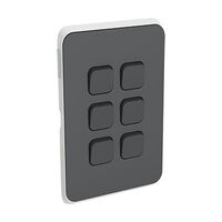 Clipsal Iconic, Switch Plate Skin, 6 Gang, Horizontal/Vertical Mount - Anthracite