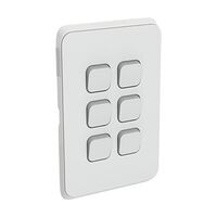 Clipsal Iconic, Switch Plate Skin, 6 Gang, Horizontal/Vertical Mount - Cool Grey