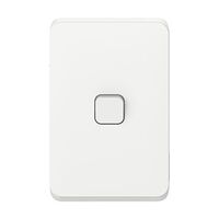 Clipsal Iconic, Switch Plate Skin, 1 Gang, Horizontal/Vertical Mount, Clip-On - Vivid White