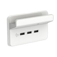 Clipsal Iconic, USB Charging Station with Shelf, 3 Outlet - Vivid White