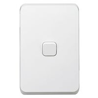 Clipsal Iconic, Switch Vertical, 1 Gang, 10AX,230/240V, Bulk Pack 50 - Extra Vivid White