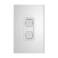 Clipsal Iconic, Styl Switch Plate Skin, Vertical/Horizontal, 2 Gang - Silver