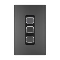 Clipsal Iconic, Styl Switch Plate Skin, Vertical/Horizontal, 3 Gang - Silver Shadow