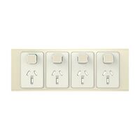 Clipsal Iconic, Styl Quad Power Point Skin, Horizontal Mount, 250V, 10A - Crowne