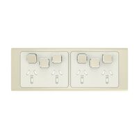 Clipsal Iconic, Styl Quad Power Point Skin with 2 extra switches, Horizontal Mount, 10A, 250V - Crowne