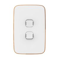 Clipsal Iconic, Essence Switch Plate Skin, 2 Gang, Vertical/Horizontal, Clip-On - Arctic White