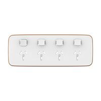 Clipsal Iconic, Essence Quad Power Point Skin, Horizontal Mount, Clip-On, 250V, 10A - Arctic White