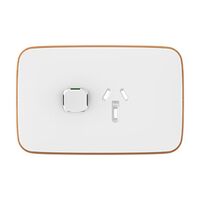 Clipsal Iconic, Essence Single Power Point Skin, Horizontal Mount, 250V, 10A, Clip-On - Arctic White