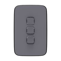 Clipsal Iconic, Essence Switch Plate Skin, 3 Gang, Vertical/Horizontal, Clip-On - Ash Grey