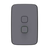 Clipsal Iconic, Essence Switch Plate Skin, 1 Gang, COOKER, Vertical/Horizontal Mount, 45A, Clip-On - Ash Grey