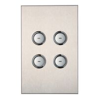 C-Bus Control and Management System, Glass Fascia, 4 Gang, Saturn Series, Rectangular - Stainless Steel