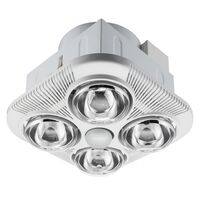 Airflow, Bathroom Fan Light Heater, with Backdraught Shutter 4 x 275W - White Electric