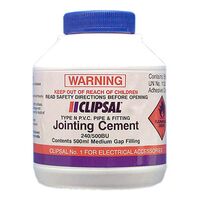 Clipsal - Cable Management, PVC Medium Gap Filling Blue Cement, 500ml Bottle with Brush