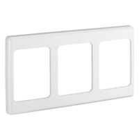 2000 Series, Flush Surround, 3 Gang, Vertical Mount, Curved Sided, Standard Pattern - White Electric