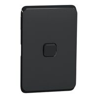 Clipsal Iconic, Switch Plate Skin, 1 Gang, Horizontal/Vertical Mount, Clip-On - Extra Black