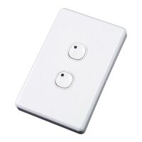 C-Bus Control and Management System, Plastic Plate Wall Switch, 2 Button - White Electric
