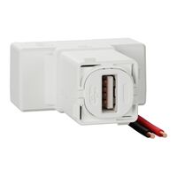 30 Series, USB Type A Charger, 1.5A, 220 to 240V, AC - White Electric