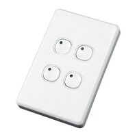 C-Bus Control and Management System, Plastic Plate Wall Switches, 4 Button - Black