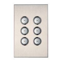C-Bus, SpaceLogic Wall Plate, Saturn, A-Series, Key Input unit, 6 keys - Stainless Steel