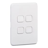 Clipsal Iconic, Switch Plate Skin, 4 Gang, Horizontal/Vertical Mount - Extra Vivid White