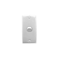 Standard Series, Flush Switch, 1 Gang, 250VAC, 10A, Vertical, Architrave, 78mm Mounting Centre - White Electric