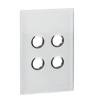 C-Bus Control and Management System, Glass Fascia, 4 Gang, Saturn Series, Rectangular - Pure White