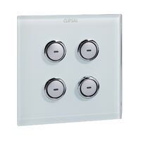 C-Bus, SpaceLogic Wall Plate, Saturn, E-Series, Key Input unit, 4 keys - Glass Finish