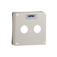 Clipsal - 56 Series, Lid, 1 Gang with 2 X 22mm Diameter Apertures. Made of Plastic & Includes Gasket - Grey