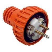 Clipsal - 56 Series, Plug Top, Straight, 3 Round PIN, 10A, 250V, IP66 - Electric Orange