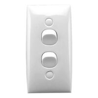 Standard Series, Flush Switch, 2 Gang, 250VAC, 10A, Intermediate Architrave, Vertical - White Electric