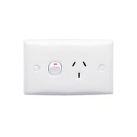 Standard Series, Power Outlet, Single - White Electric