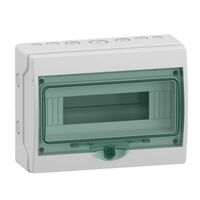 Mureva Enclosure, Weatherproof enclosure for modular device, 1x12 modules, 7 pre-cutouts, without terminal block