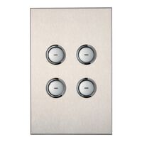C-Bus, SpaceLogic Wall Plate, Saturn, A-Series, Key Input unit, 4 keys - Stainless Steel