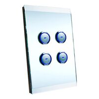 C-Bus, SpaceLogic Wall Plate, Saturn, A-Series, Key Input unit, 4 keys - Glass Finish