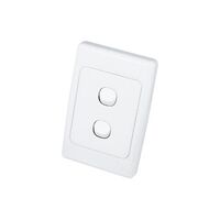 2000 Series, Flush Switch, 2 Gang, 250VAC, 10A, Weatherproof, Vertical - White Electric