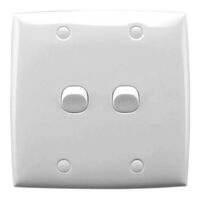 Standard Series, Flush Switch, 2 Gang, 250VAC, 10A, Large Format, Vertical - White Electric