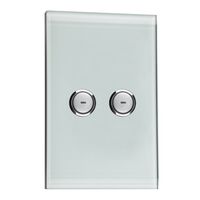 C-Bus Control and Management System, Glass Fascia, 2 Gang, Saturn Series, Rectangular - Glass Finish