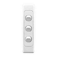 2000 Series, Flush Switches, Architrave Size, Switch 3 Gang, 250V, 10A - White Electric